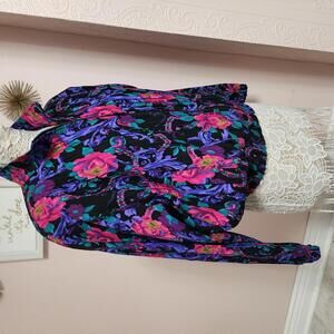 Flawless Vintage GDT TOO Bomber Blazer jacket floral One Size XL